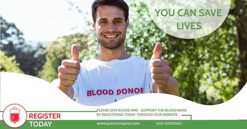 supportive blood donor giving thumbs up promoting donation - Download Free Stock Templates Pikwizard.com