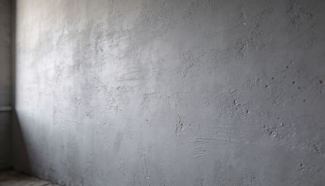 Textured concrete wall catching soft side light for industrial minimalist interior background