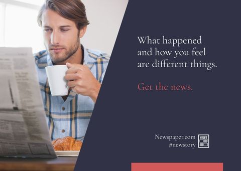 Man Enjoying Coffee and Morning Newspaper Reflecting Calmness - Download Free Stock Templates Pikwizard.com
