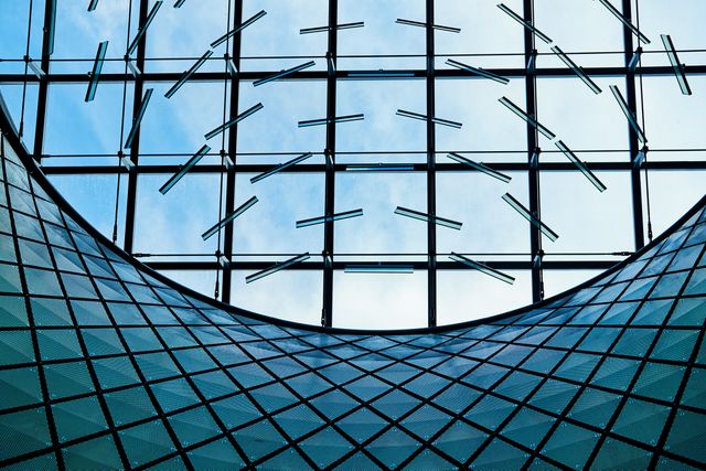 Abstract Curved Glass Roof and Modern Architecture Design - Download Free Stock Photos Pikwizard.com