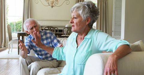 Senior Couple Arguing in Home Living Room - Download Free Stock Images Pikwizard.com
