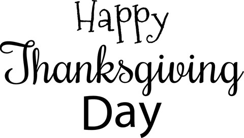 Happy thanksgiving day text vector on transparent background