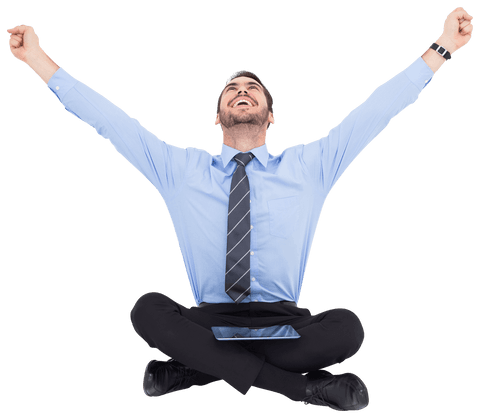 enthusiastic businessman celebrating success on transparent background - Download Free Stock Videos Pikwizard.com