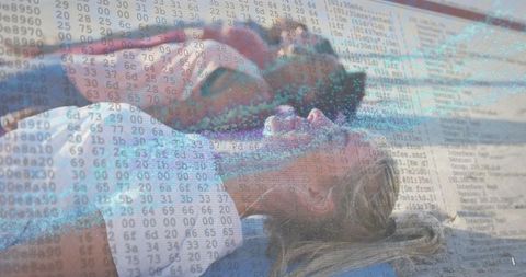 Relaxation Meets Technology: Tranquil Sunbathing with Data Overlay