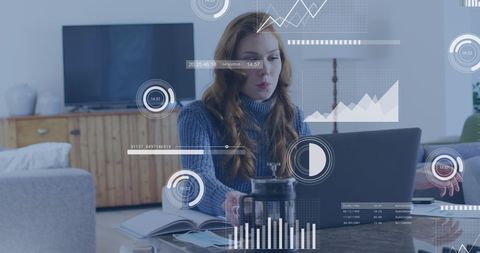 Businesswoman Analyzing Financial Data at Home Office - Download Free Stock Images Pikwizard.com