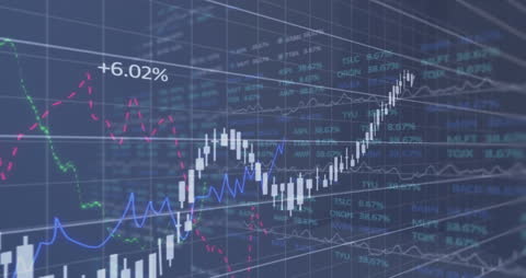 Digital Stock Market Graphs and Growing Data Trends