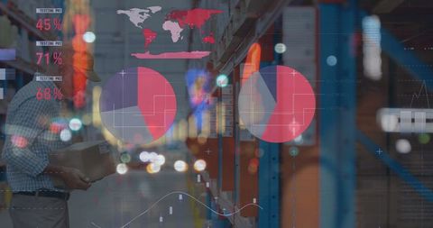 Warehouse engineer analyzing global data insights