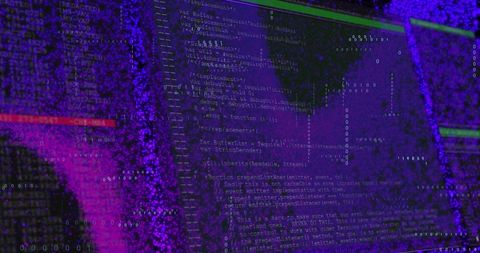 Virtual Data Code Visual Dominated by Purple Hue - Download Free Stock Images Pikwizard.com