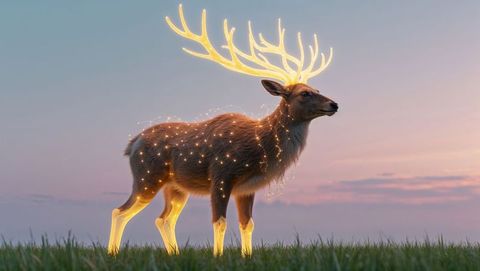 Enchanting Deer with Luminous Features at Twilight