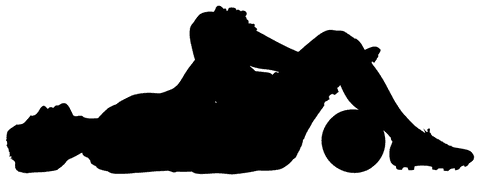 Silhouette football player running on transparent background