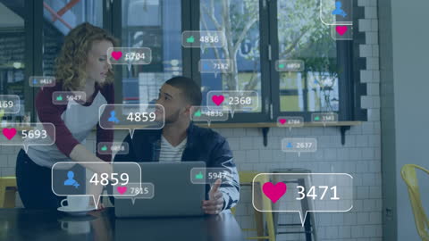 Business Professionals Engaged with Social Media Analytics