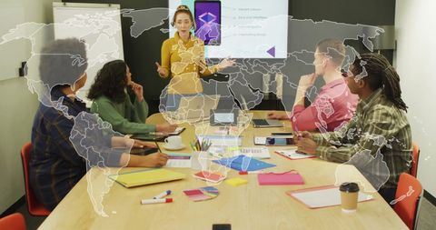 Diverse Team Collaborating on Global Strategy Meeting