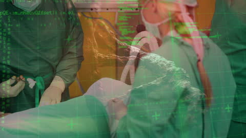 Futuristic Healthcare Surgery with Digital Data Overlay