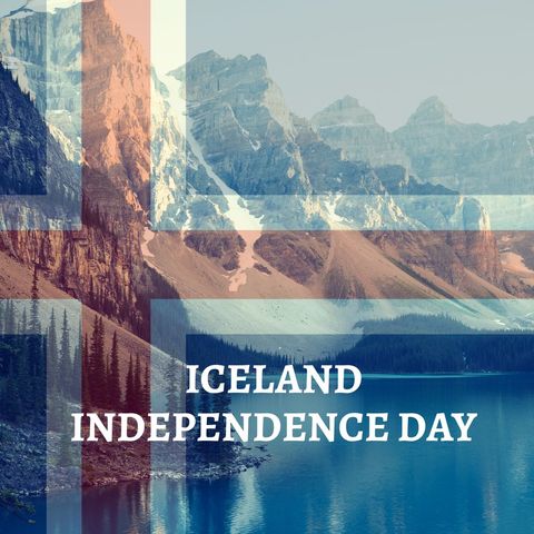 Iceland Independence Day Celebration with Scenic Mountains - Download Free Stock Templates Pikwizard.com
