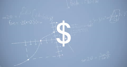 Floating Dollar Symbol Over Mathematical Equations