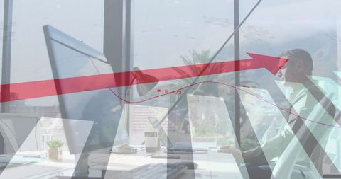 Concept of Business Growth and Digital Success with Data Processing