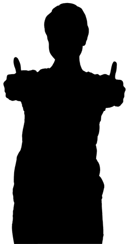 silhouette of a woman with short hair giving a thumbs up signifies approval or agreement. useful for illustrative purposes in communications, advertisements or editorial content highlighting positivity and success. easy integration into various media thanks to the transparent background.