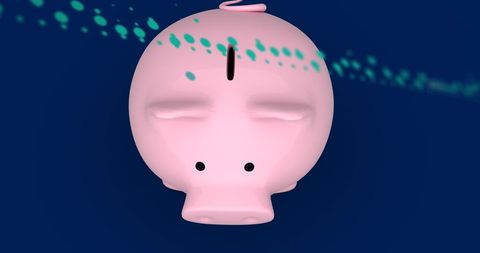 Piggy Bank Over Financial Graph on Blue Background - Download Free Stock Images Pikwizard.com
