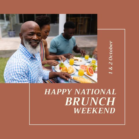 celebrating national brunch weekend with family outdoors - Download Free Stock Templates Pikwizard.com
