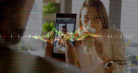 Casual Coffee Shop Moment Captured with Smartphone