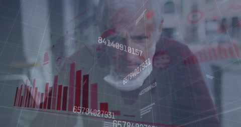 COVID-19 Data Analysis with Senior Businessman in Office