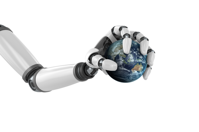 Robot Arm Holding Earth Globe on Transparent Background - Download Free Stock Videos Pikwizard.com