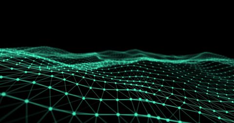 Abstract Digital Waveform Network Grid on Black Background - Download Free Stock Images Pikwizard.com