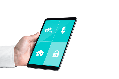 transparent digital tablet smart home control icons - Download Free Stock Videos Pikwizard.com
