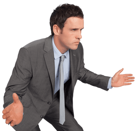 Businessman Offering Transparent Advice in Suit