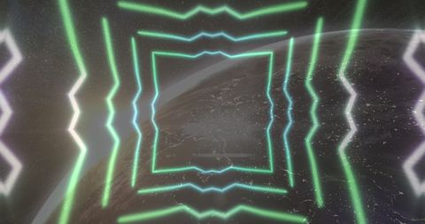 Retro Futuristic Digital Interface Overlaying Earth - Download Free Stock Images Pikwizard.com