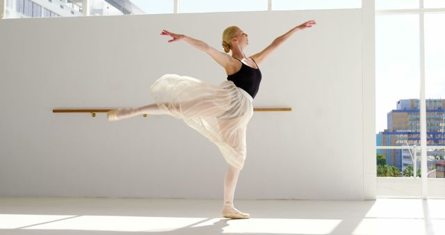 Ballet Dancer Practicing in Modern Studio - Download Free Stock Images Pikwizard.com