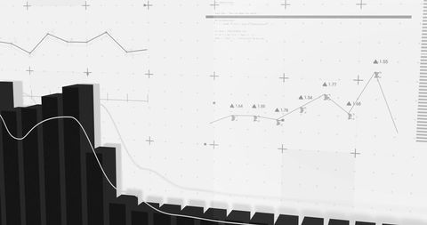 Digital Graphs and Data Processing on White Background - Download Free Stock Images Pikwizard.com