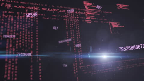 Futuristic Digital Data Flow on Dark Background