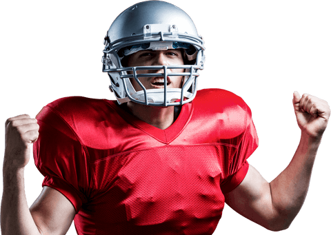 American Football Player Cheering Transparent Background