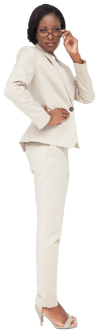Confident african businesswoman standing transparent background