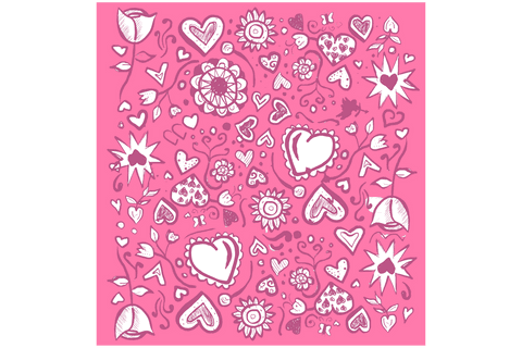 Pink Hearts and Floral Pattern on Transparent Background - Download Free Stock Videos Pikwizard.com