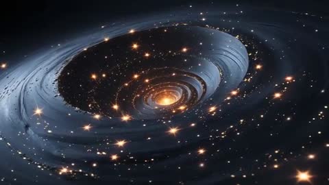 Swirling Accretion Disc with Lensing and Bright Core in Space