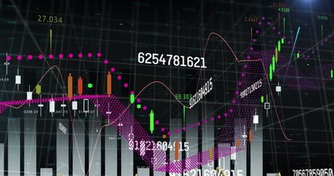 Financial Chart Analysis with Market Data Visuals on Black Background - Download Free Stock Images Pikwizard.com