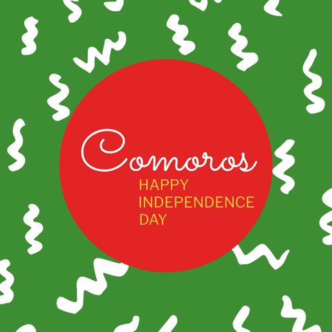 Comoros Independence Day Celebration Vector with Red Circle - Download Free Stock Templates Pikwizard.com