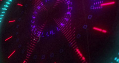 colorful rotating 3d light display on black background - Download Free Stock Images Pikwizard.com