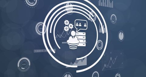 Digital Technology Interface with Data Processing Icons - Download Free Stock Images Pikwizard.com