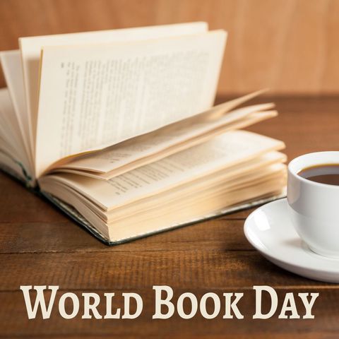 celebrating world book day with coffee and open book - Download Free Stock Templates Pikwizard.com