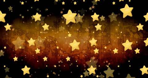 Falling Gold Stars on Dark Textured Background