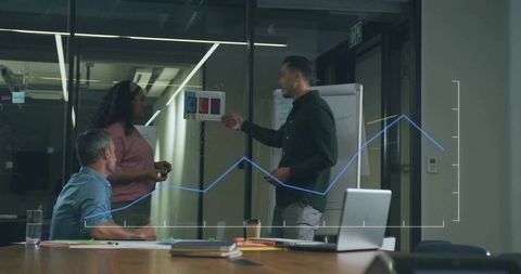 Modern Corporate Brainstorming in Meeting Room