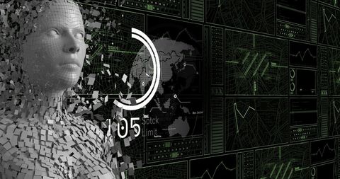 Digital AI Female Facing Global Data Transactions - Download Free Stock Images Pikwizard.com