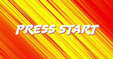 Retro gaming theme with dynamic start screen text