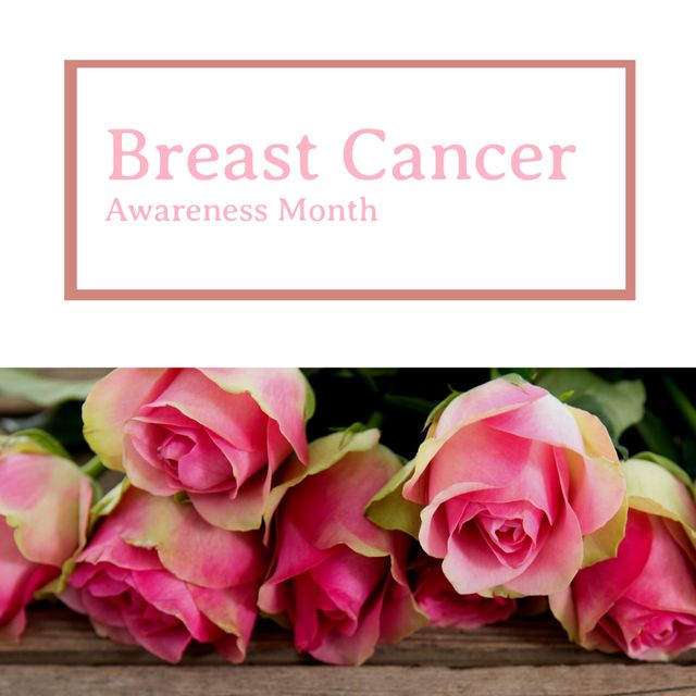 Breast Cancer Awareness Month Banner with Pink Roses - Download Free Stock Templates Pikwizard.com