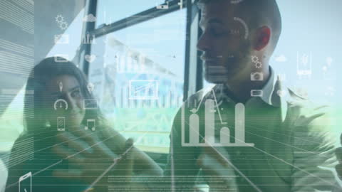 Business Professionals Analyzing Digital Data Insights