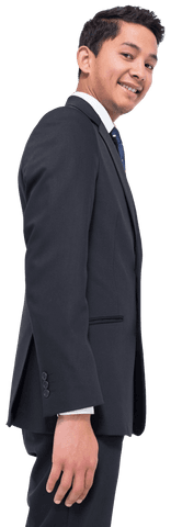 Confident young businessman smiling in transparent background