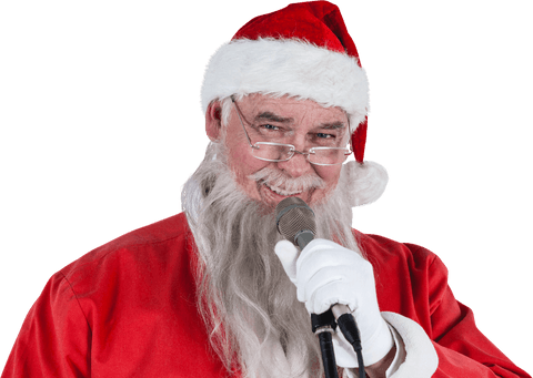 Transparent Santa Claus Singing Christmas Carols in Santa Suit - Download Free Stock Videos Pikwizard.com